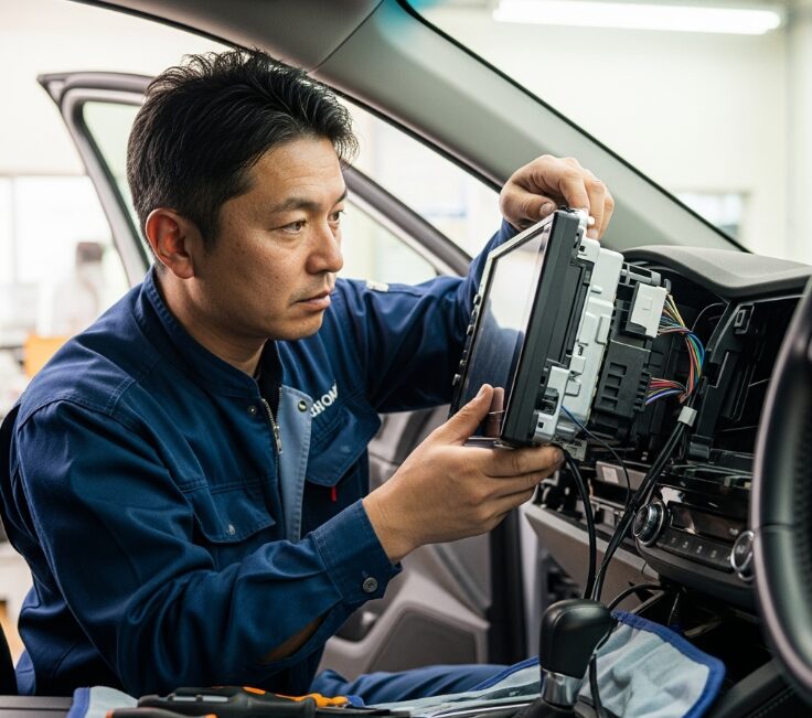 専門スタッフによる丁寧なナビ取り付け作業